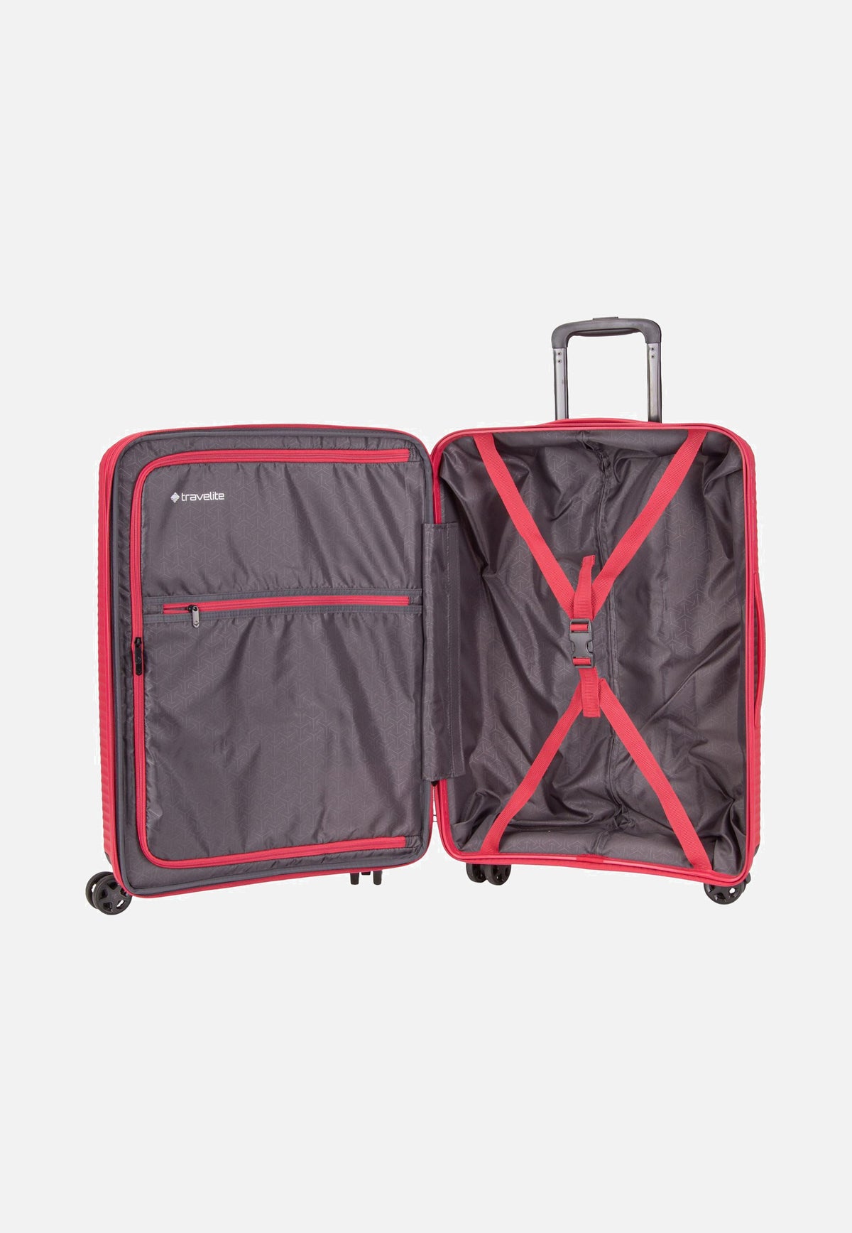 travelite Air Stripe Trolley 4w M exp. Red Maleta