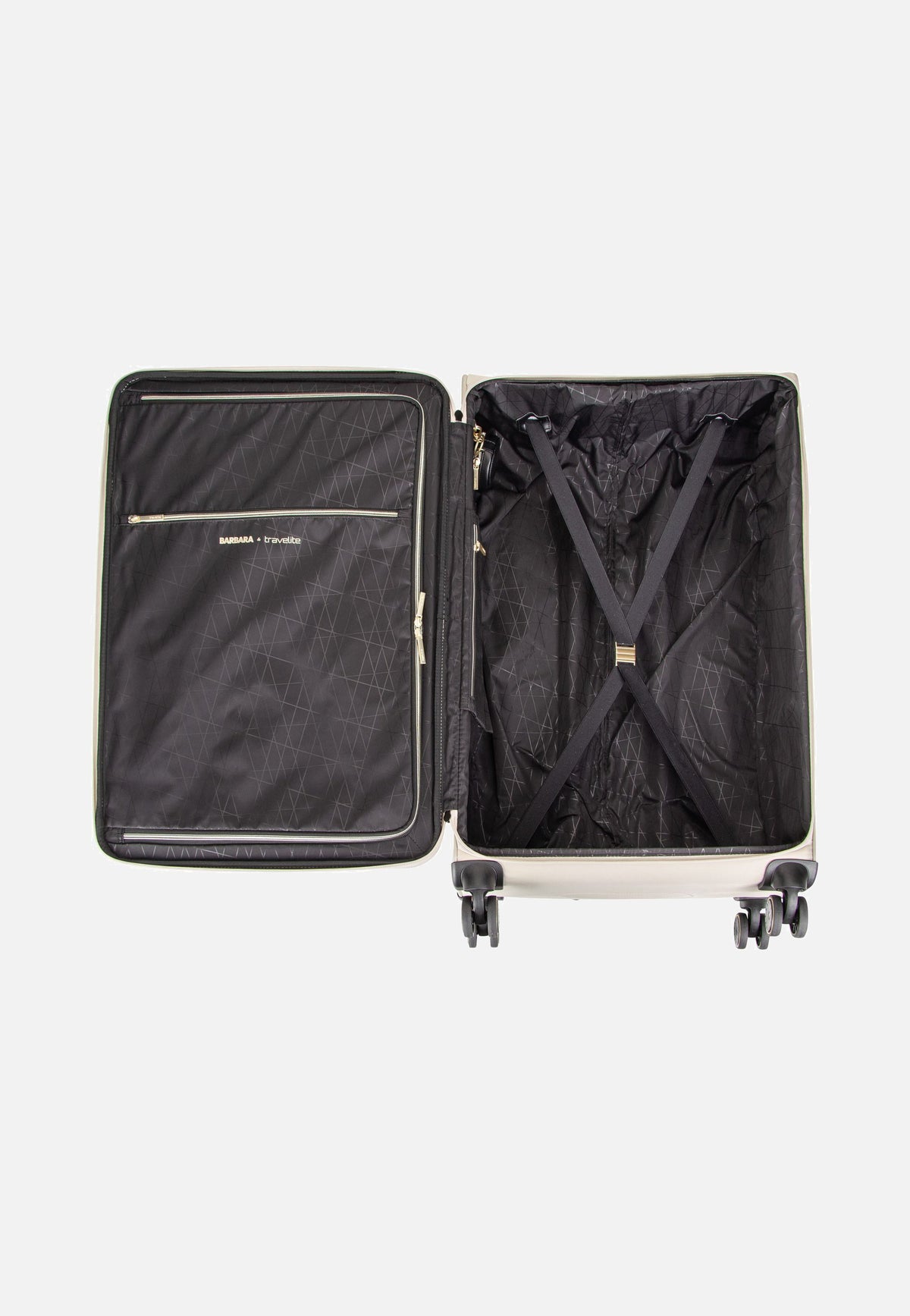 travelite Barbara Stepp 4W Trolley L Satin Nude Suitcase