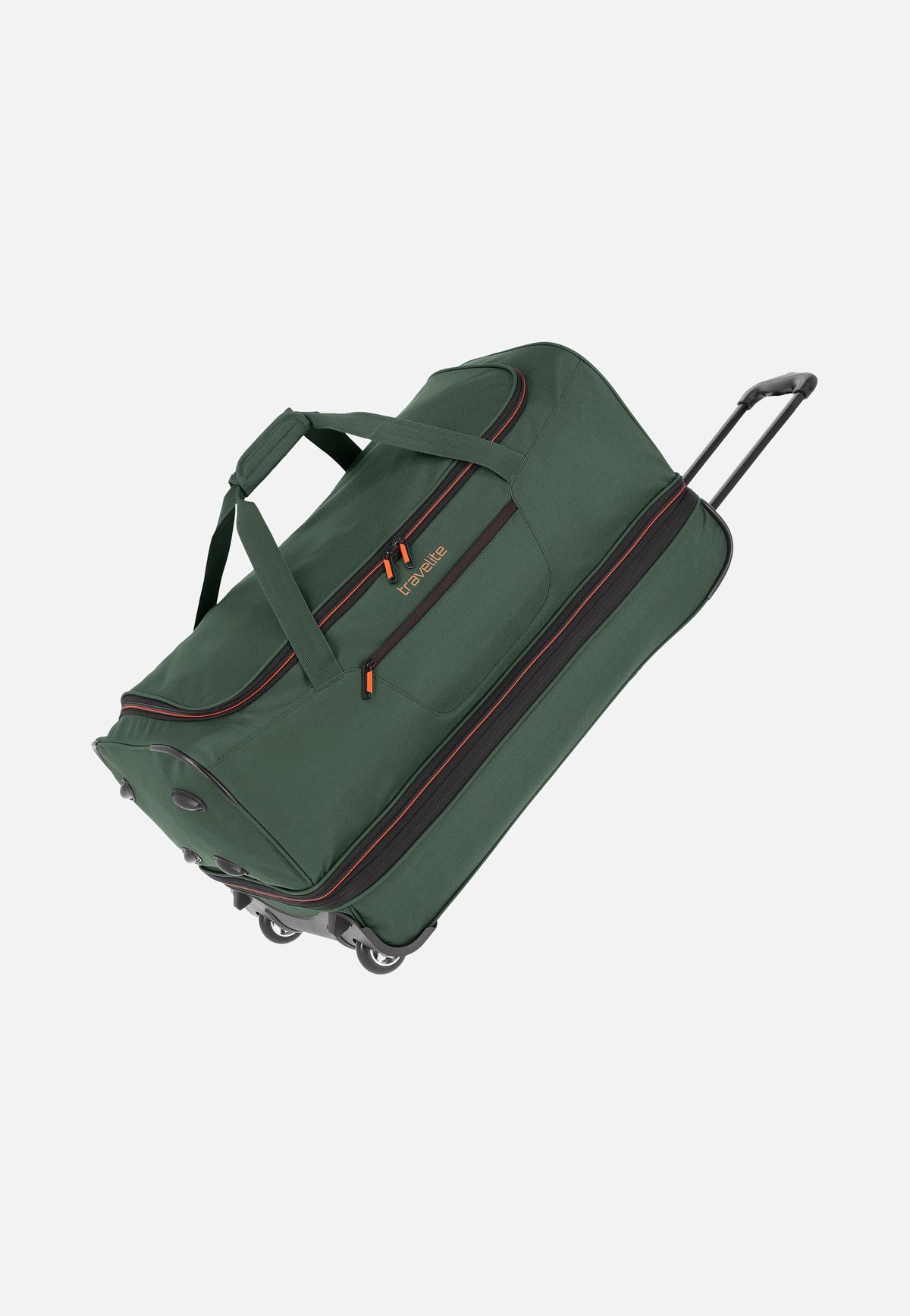 travelite Basics Trolley L Dunkelgrün Travel Bag with Wheels