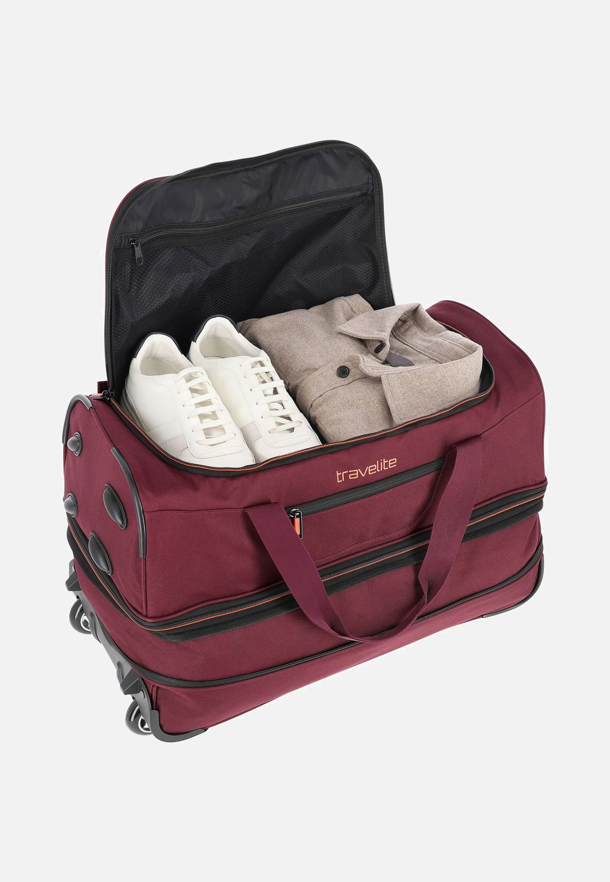 travelite Basics Trolley S Bordeaux Travel Bag with Wheels
