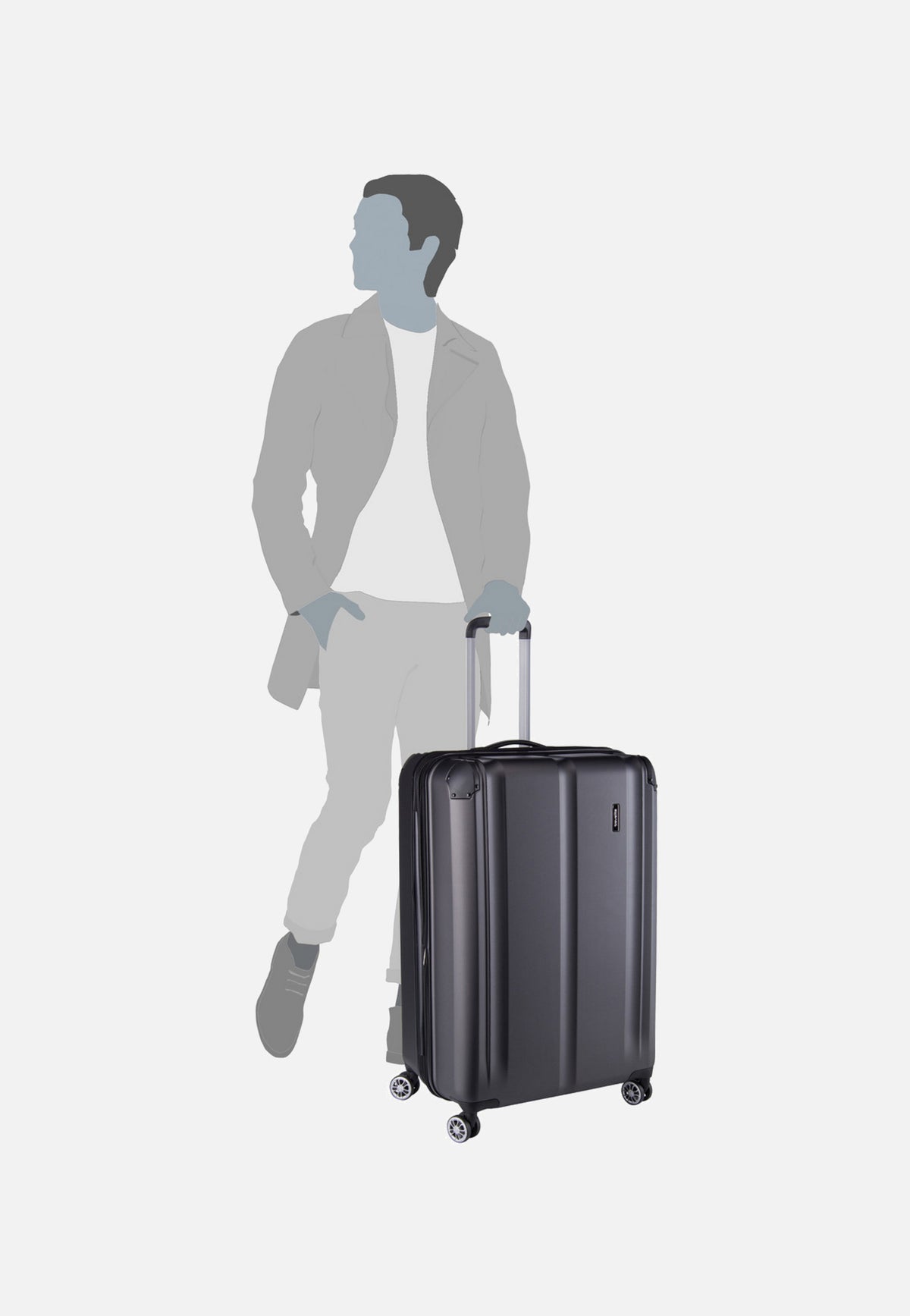 travelite City 4-Rad Trolley L exp Anthrazit Suitcase