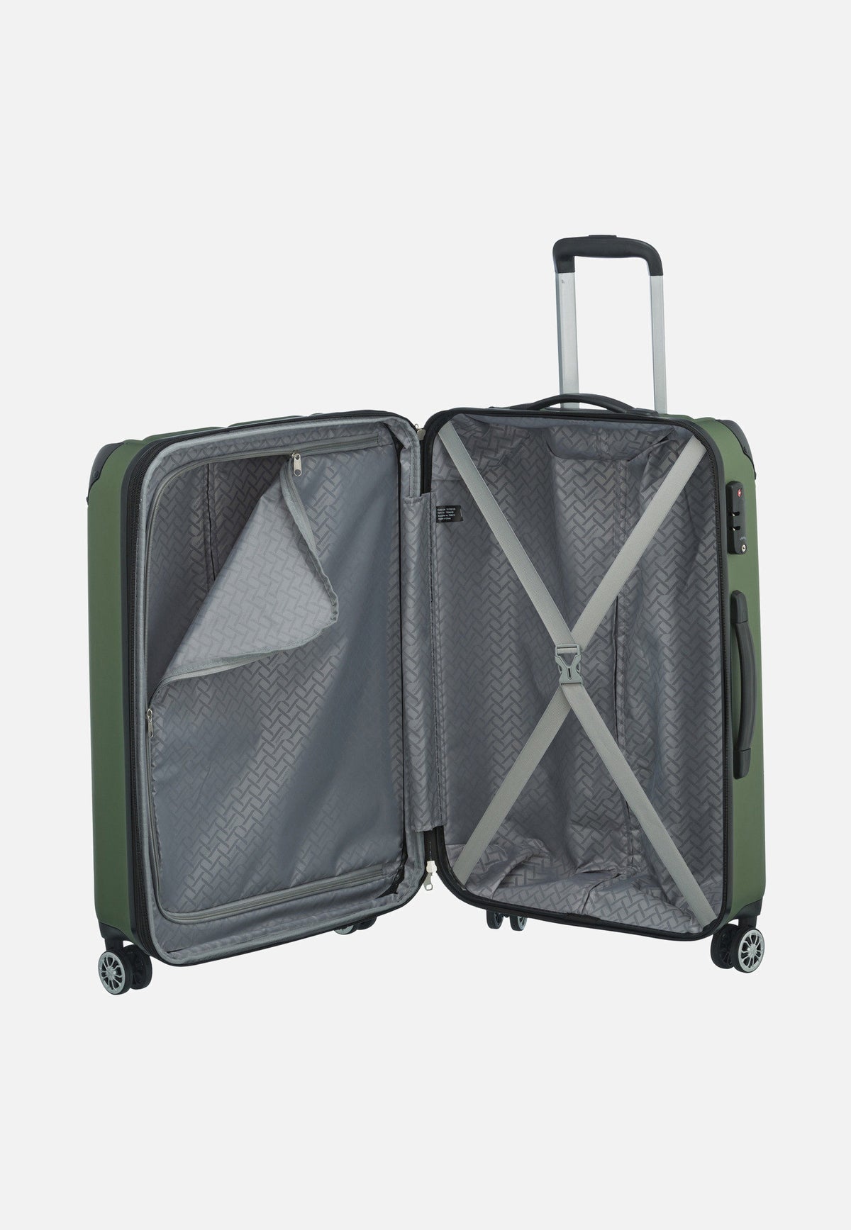 travelite City 4-Rad Trolley M exp Grün Suitcase