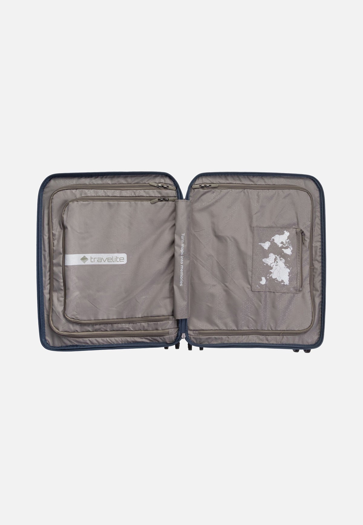 travelite Mooby 4w Trolley S Front Pocket Marine Valigia