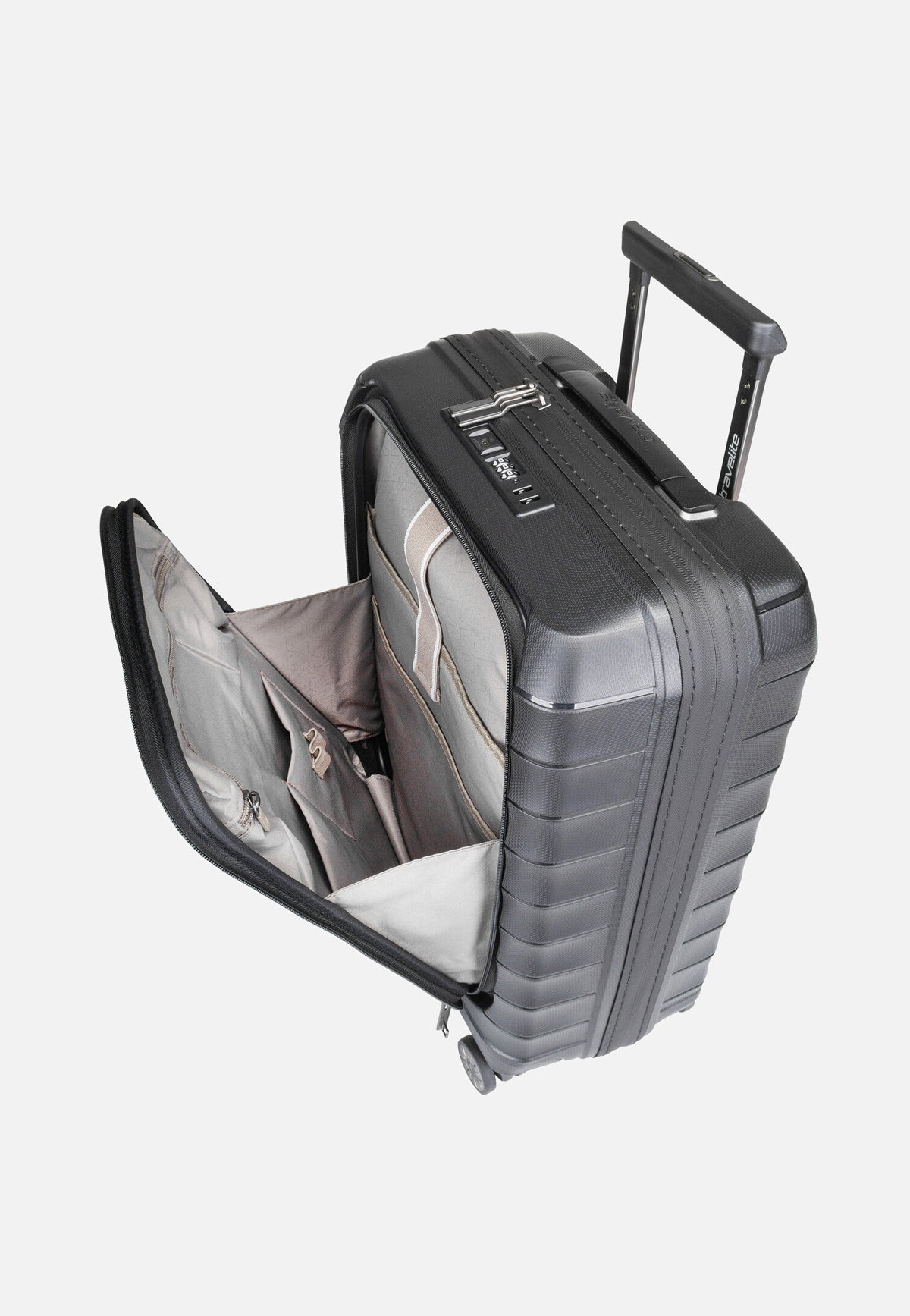 travelite Mooby 4w Trolley S Front Pocket Schwarz Valigia