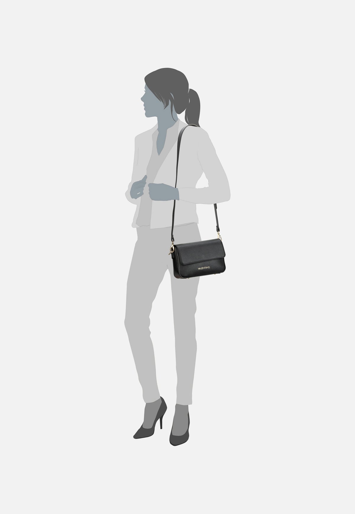 Valentino Zero RE Flap Bag 303 Nero Crossbody Bag